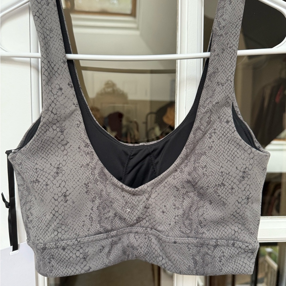 53. Varley Charcoal Snake Print Bra - Picture 2 of 7